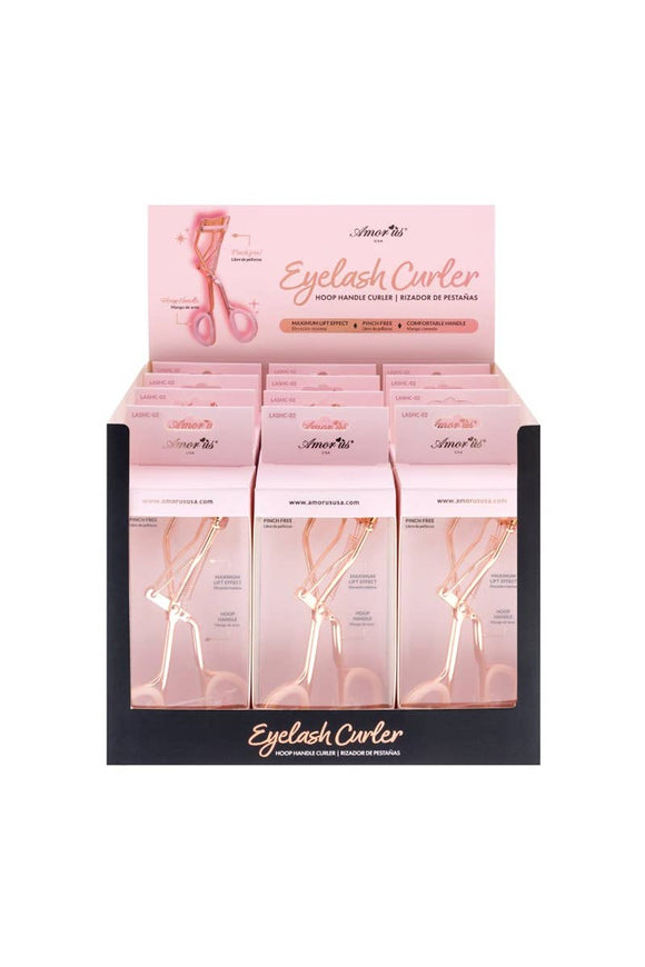 Amorus LASHC-02 Rose Gold Hoop Handle Eyelash Curler - 12pc