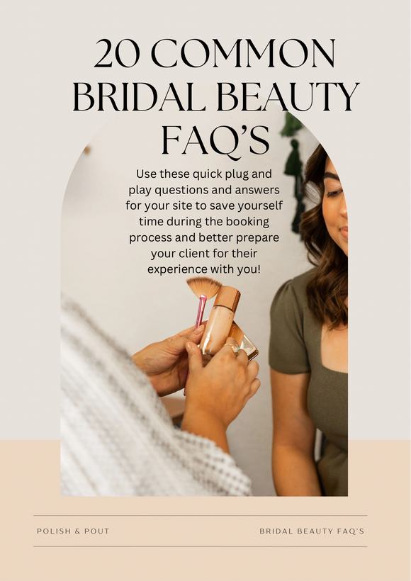 FAQ Template: 20 Common Bridal Beauty Questions For Your Website
